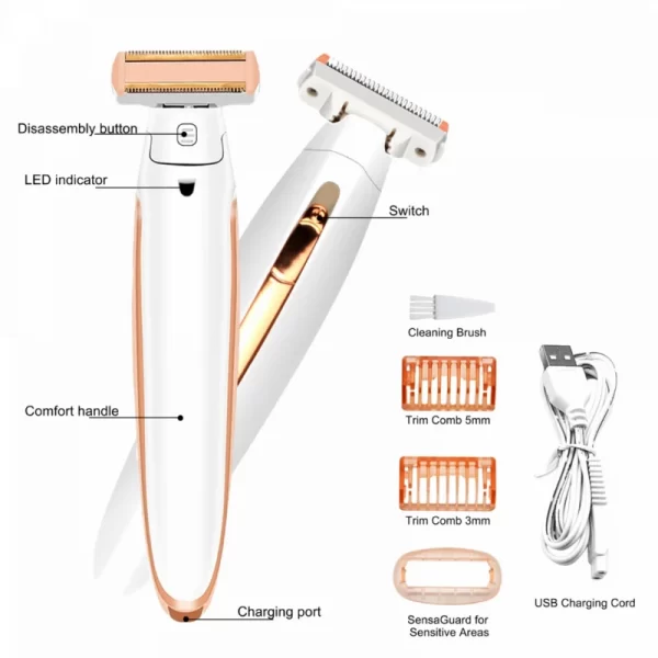 Cenocco Beauty SETCC9087/9086: 2 in 1 Complete Lichaamsonthaarverwijderaar + Gezichtsepilator met LED Combo Deal - Afbeelding 4
