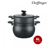 Cheffinger CF-COUS6: 6L Marmer Gecoat Stoomkoker Couscous Pot - Afbeelding 3