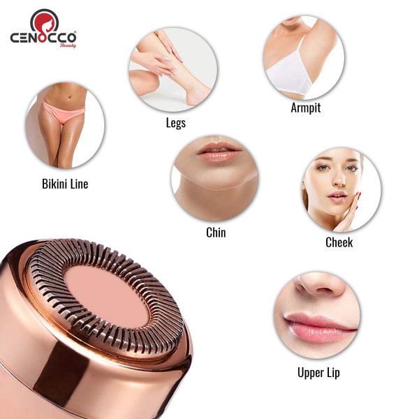 Cenocco Beauty CC-9095: 2 in 1 Wenkbrauwtrimmer en Gezichtsscheerapparaat Wit - Afbeelding 4
