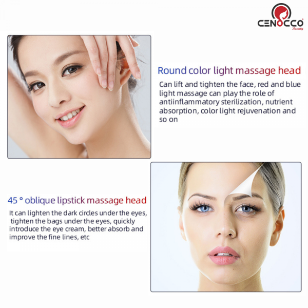 Cenocco Beauty Magnetische microvibratie gezichtsmassager met LED - Afbeelding 4