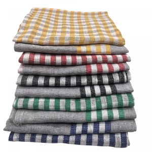 Cenocco CC-9069: Grijs 10-Delig Vintage Stripe Katoenen Keukendoekset - 50x70cm