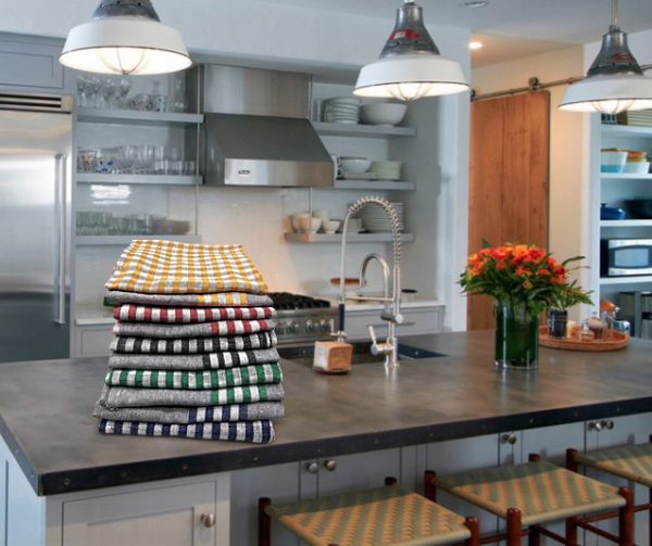 Cenocco CC-9069: Grijs 10-Delig Vintage Stripe Katoenen Keukendoekset - 50x70cm - Afbeelding 3