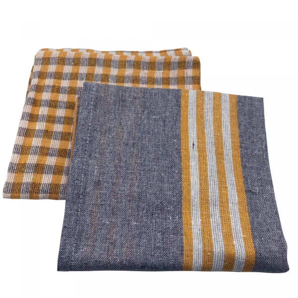 Cenocco CC-9069: Grijs 10-Delig Vintage Stripe Katoenen Keukendoekset - 50x70cm - Afbeelding 4