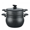 Cheffinger CF-COUS8: 8L Marmer Gecoat Stoomkoker Couscous Pot