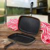Cheffinger CF-DG36: Marmeren omkeerbare dubbele grillpan - 36cm Zwart - Afbeelding 4