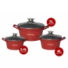 Cheffinger CF-DIAC03: 6-Delige Diamanten Braadpan Set-20cm,24cm,28CM Zwart - Afbeelding 4