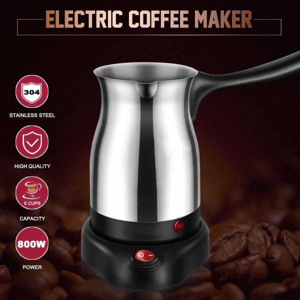 Cheffinger CF-ECMO.6: 600ml Elektrisch Roestvrij Staal Turks Espresso Koffiezetapparaat - Afbeelding 2