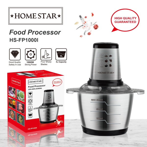 Homestar HS-FP1000: 3L 1000W Keukenmachine - Afbeelding 2