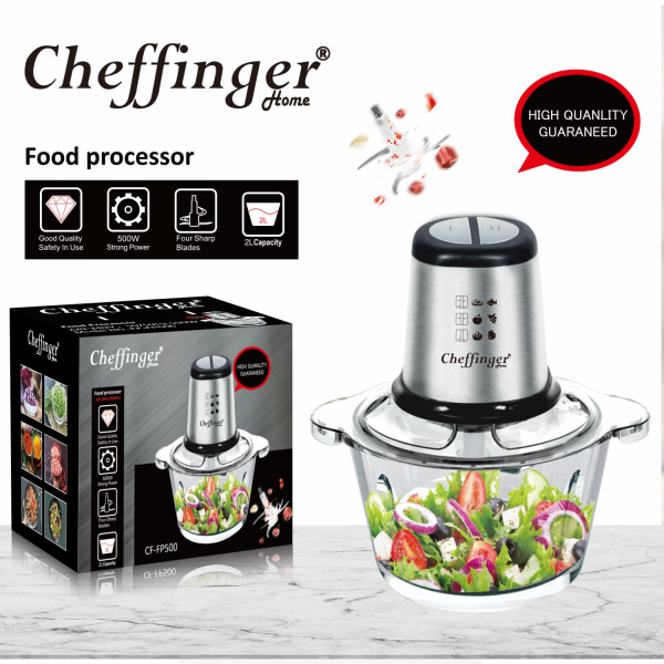 Cheffinger CF-FP500: 2L Keukenmachine - 500W - Afbeelding 3
