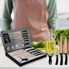 Cheffinger CF-MB12: 6-Delige Messenset Met Marmercoating - Titanium Gold-collectie + Zwart - Afbeelding 2