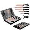 Cheffinger CF-MB12: 6-Delige Messenset Met Marmercoating - Titanium Gold-collectie + Zwart - Afbeelding 3