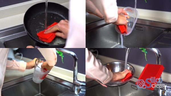 Genius Ideas Rood SilicoClean Reinigingspad - Afbeelding 3