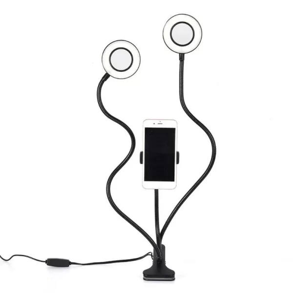 Grundig ED-95927: 2-in-1 Clip-On Telefoonhouder met Dubbele Ringverlichting - Afbeelding 3