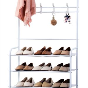 Herzberg 4-Tier Entryway Coat Rack and Hallway Storage Rack Organizer - 60x170cm