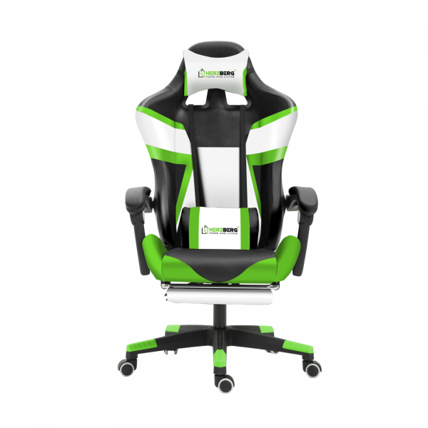 Herzberg HG-8082: Driekleurige Gaming- En Bureaustoel Met T-vormig Accent Groen