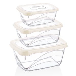 Herzberg 3 Stuks Extra Diepe Bio Saver Box Set Ivoor