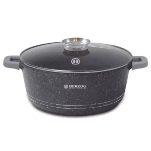 Herzog HR-5212: 44cm Marmeren Braadpan met Aromaknop - 25L