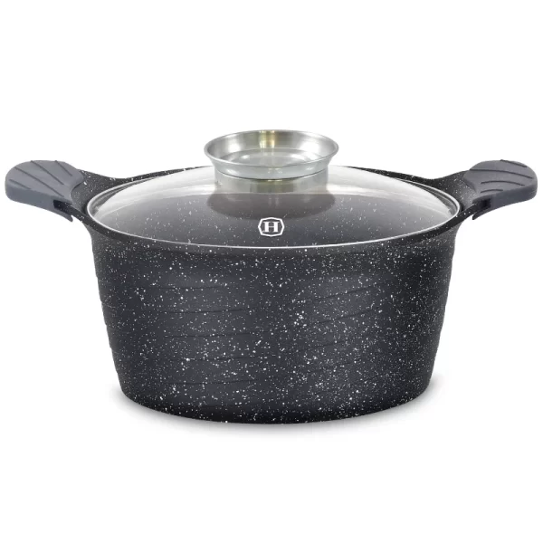 Herzog HR-5224: 32cm Met Marmer Gecoate Braadpan met Aromaknop - 10.2L