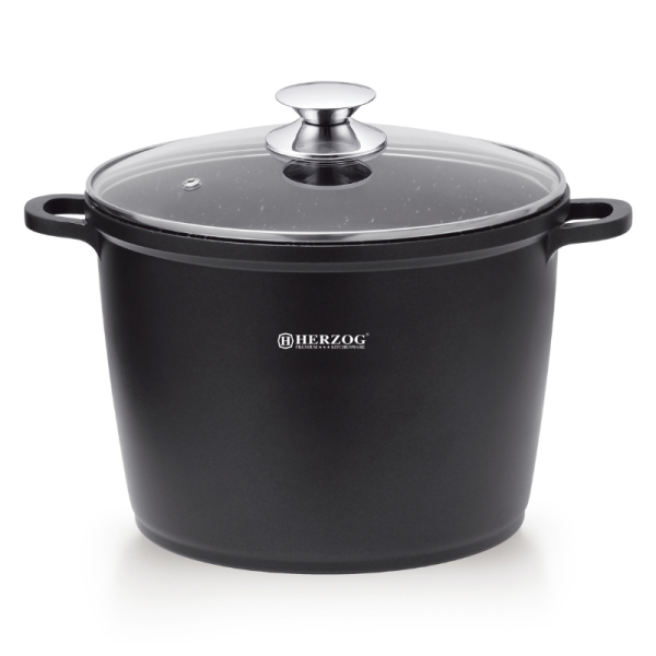 Herzog HR-SP28M: 28 cm Gegoten Stenen Gecoate Diepe Pot