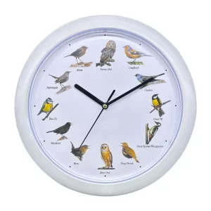 Herzberg HG-03725: Europese Zangvogel Klok - Wit