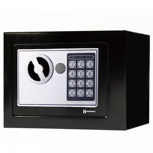 Herzberg HG-03848: Elektronische digitale stalen kluis - 17x23x17cm
