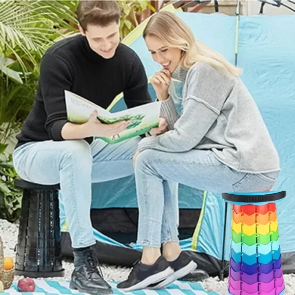 Herzberg HG-04067: Telescopisch Verstelbare Opvouwbare Buitenstoel - Veelkleurig - Afbeelding 2
