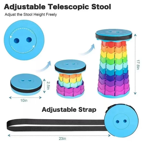 Herzberg HG-04067: Telescopisch Verstelbare Opvouwbare Buitenstoel - Veelkleurig - Afbeelding 4