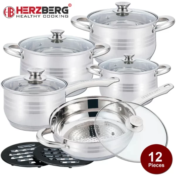 Herzberg 12-delige Roestvrijstalen Kookgerei - Afbeelding 3