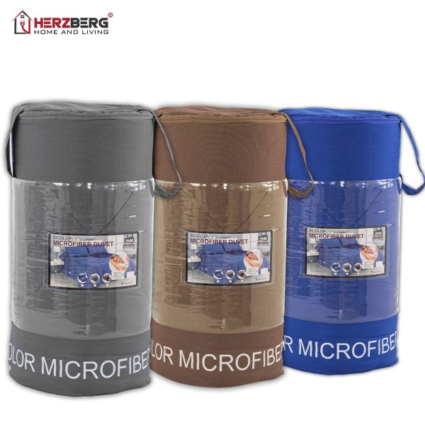 Herzberg Tweekleurig Microfiber Dekbed - 140x200cm Blauw - Afbeelding 2