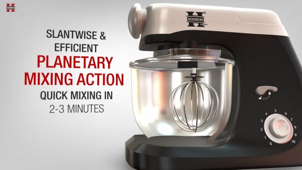 Herzberg HG-5029: 3 in 1 800 W Standmixer Met Planetaire Slagkracht Zwart - Afbeelding 4