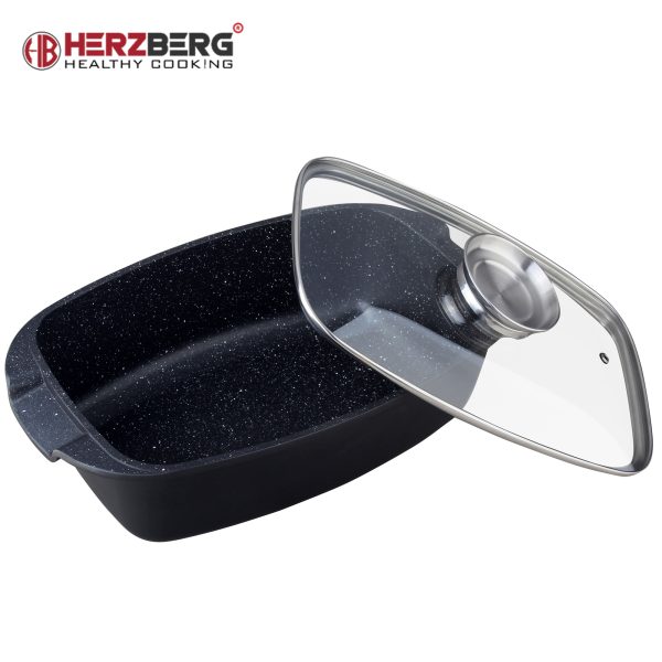 Herzberg HG-7032RG: 32 cm Marmeren Coating Grill - Afbeelding 2