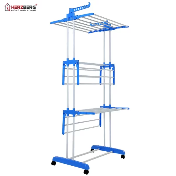 Herzberg HG-8034BLU: Moving Clothes Rack - Blauw - Afbeelding 3