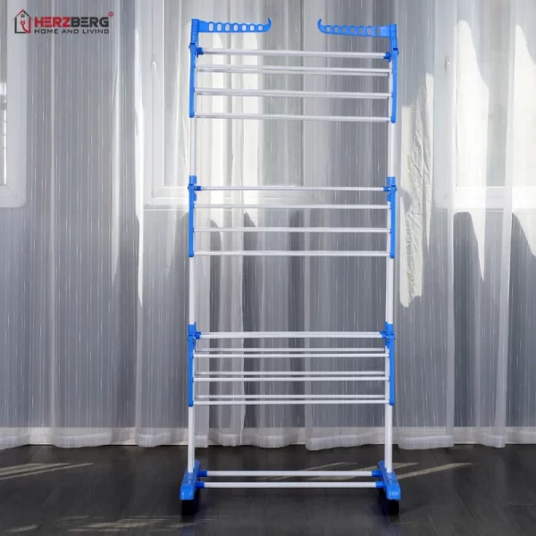 Herzberg HG-8034BLU: Moving Clothes Rack - Blauw - Afbeelding 4