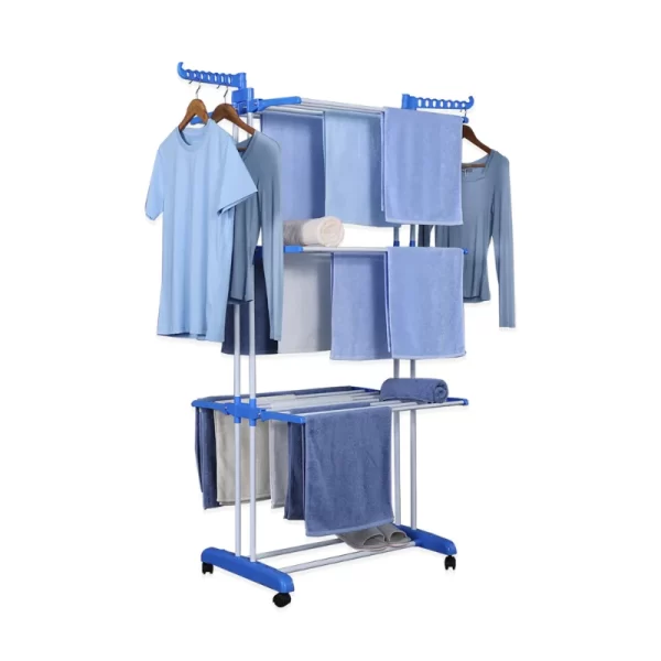 Herzberg HG-8034BLU: Moving Clothes Rack - Blauw