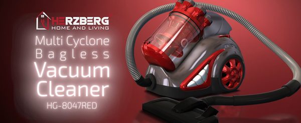 Herzberg HG-8047RED: Stofzuiger Zonder Stofzak Met Meerdere Cyclonen - Afbeelding 4