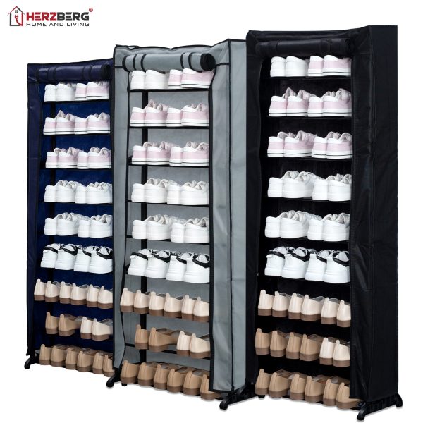 Herzberg HG-8076: Organisator Voor Kleine Schoenenrek Met 9 Niveaus Blauw - Afbeelding 2
