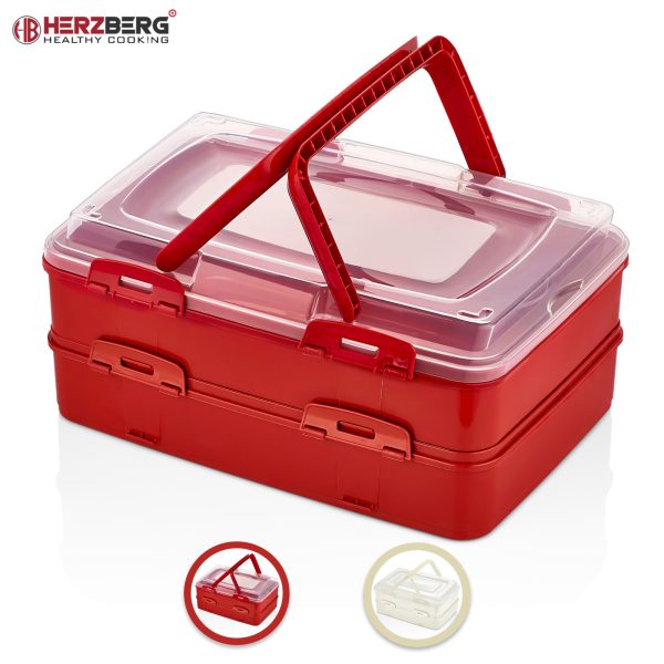 Herzberg Duplex Takeaway Gebak Draagtas Rood - Afbeelding 3