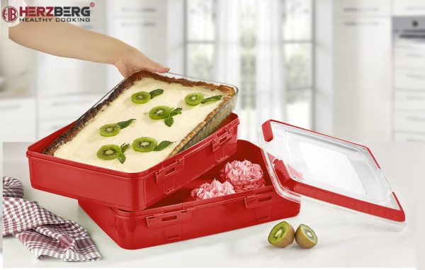 Herzberg Duplex Takeaway Gebak Draagtas Rood - Afbeelding 4