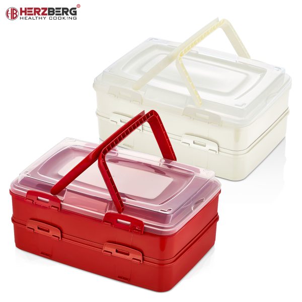 Herzberg Duplex Takeaway Gebak Draagtas Rood - Afbeelding 2