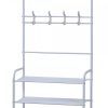 Herzberg 4-Tier Entryway Coat Rack and Hallway Storage Rack Organizer - 60x153cm - Afbeelding 4