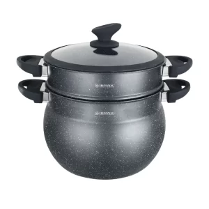 Herzog HR-2006 : Pot à Couscous Enduit de Pierre Noire - 5L