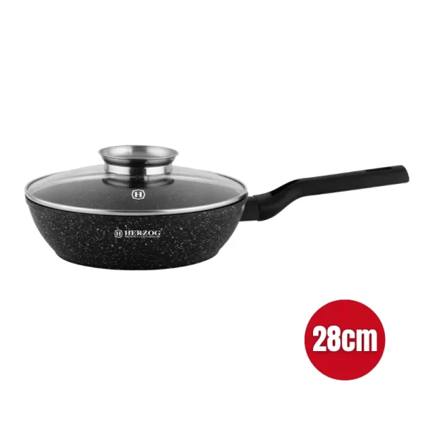 Herzog HR-2611: Frituurpan van 28 cm met Deksel met Aromaknop - Afbeelding 3