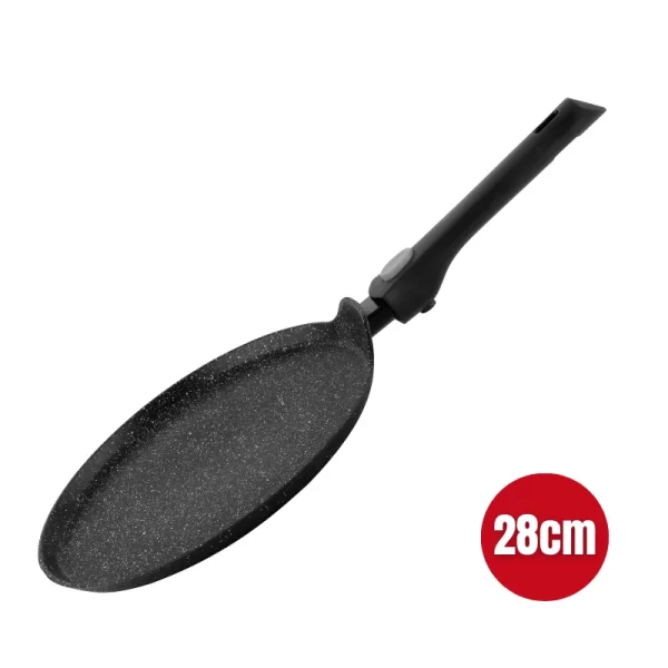 Herzog HR-3615: Marmeren Crêpepan van 28 cm met Afneembaar Handvat - Afbeelding 3