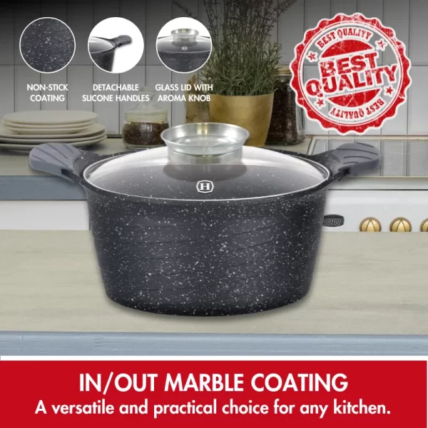 Herzog HR-5224: 32cm Met Marmer Gecoate Braadpan met Aromaknop - 10.2L - Afbeelding 2