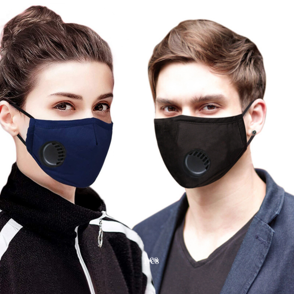 Wasbaar Katoenen Masker Met Carbon 2-Filters - Afbeelding 3