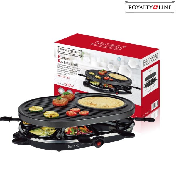 Royalty Line 2 in 1 Elektrische Grill met 8 Stuks Raclette - Afbeelding 2