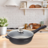 Royalty Line RL-BDF24-M: 24cm Marmeren gecoate koekenpan met glazen deksel - Afbeelding 2