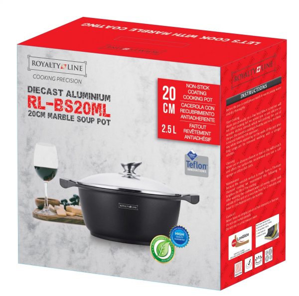 Royalty Line RL-BS20M: Marmeren kookpot & braadpan - 20cm - Afbeelding 2