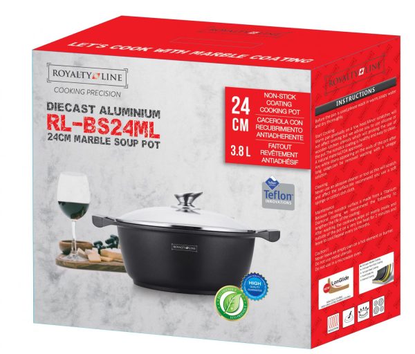 Royalty Line RL-BS24M: Marmeren kookpot & braadpan - 24cm - Afbeelding 2