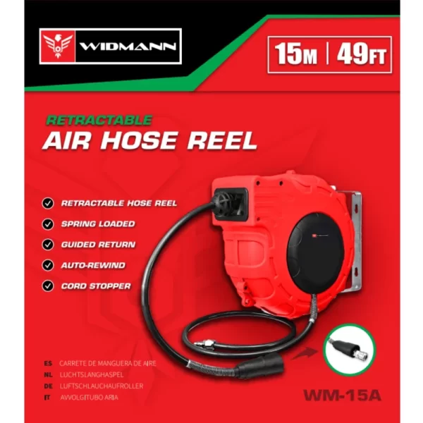 Widmann WM-15A: 15M Intrekbare Luchtslanghaspel - Afbeelding 2